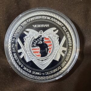 Veteran Commemorative Coin with Eagle and Shield
